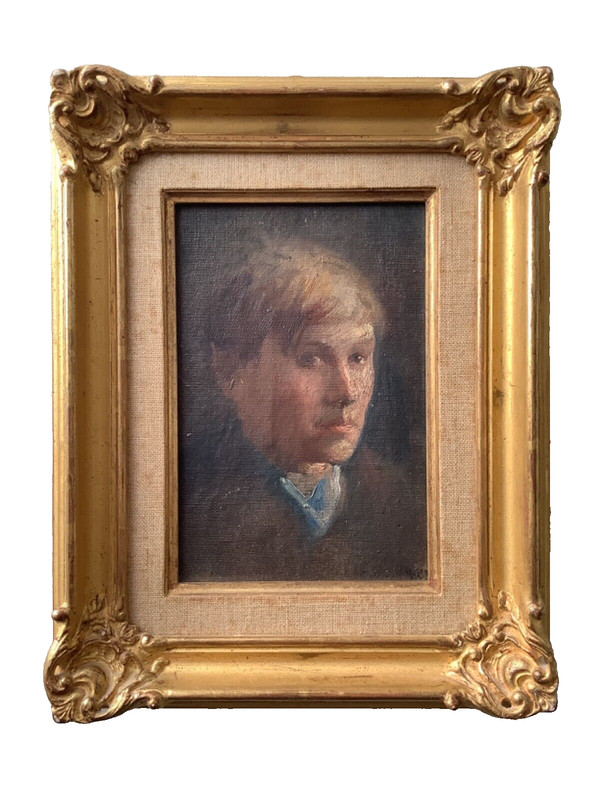 Edward HOPPER ? Self-Portrait Man Oil Canvas Painting C1906