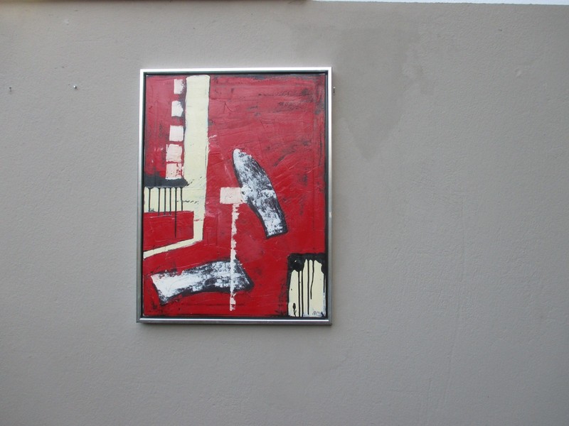 abstract informal acrylic painting pastos red black original picture canvas 80x60 gallery