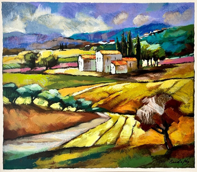 Israeli Art – Slava Brodinsky – Fields of Life – Silkscreen – 59×50 cm