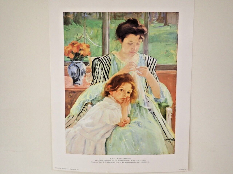 MET Museum of Art Orig. 1986 Mary Cassatt ‘Young Mother Sewing’ Print