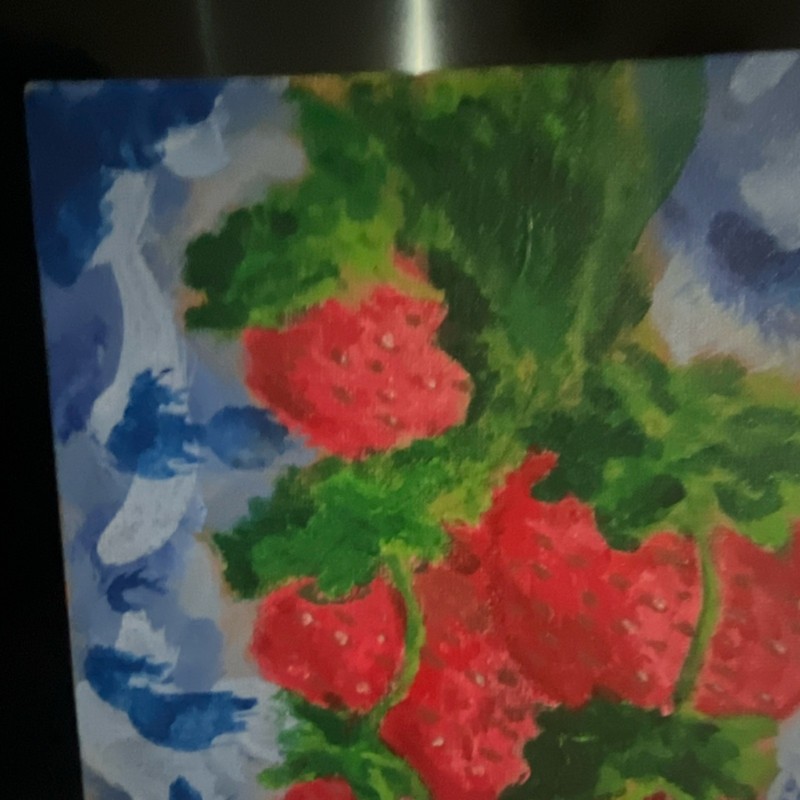Abel Signed Original Impressionist Strawberries Acrylic Painting on Canvas gallery