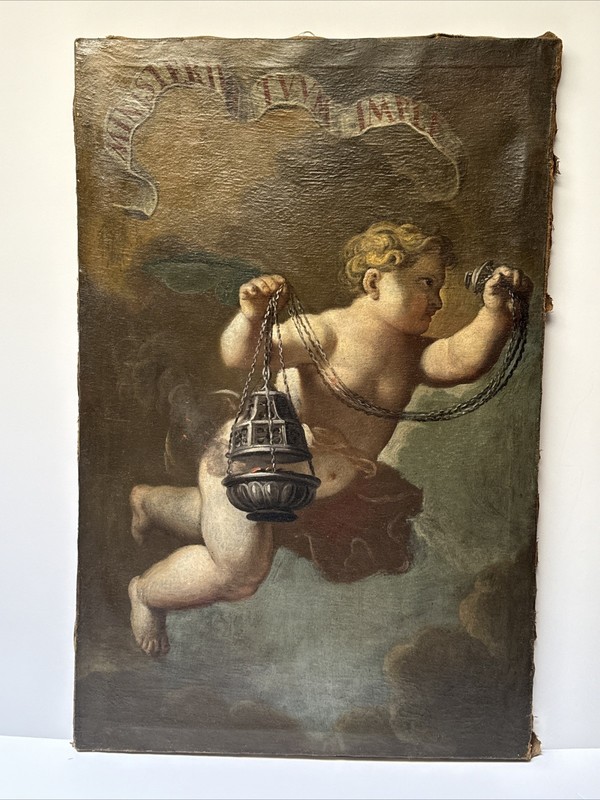 Antique Old Master Painting 18th Century Or Older Restoration Project Large Oil