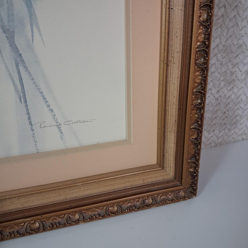 Rosalie Oertle Floral Watercolor Painting Signed Framed Matted Large Wall Art gallery