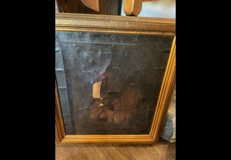 17th C. REMBRANDT Painting “SEATED GIRL AT WINDOW” Signed Student? RARE!
