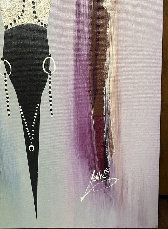 Ashton III Signed Mixed Media Impressionism Afro American Painting on Canvas gallery