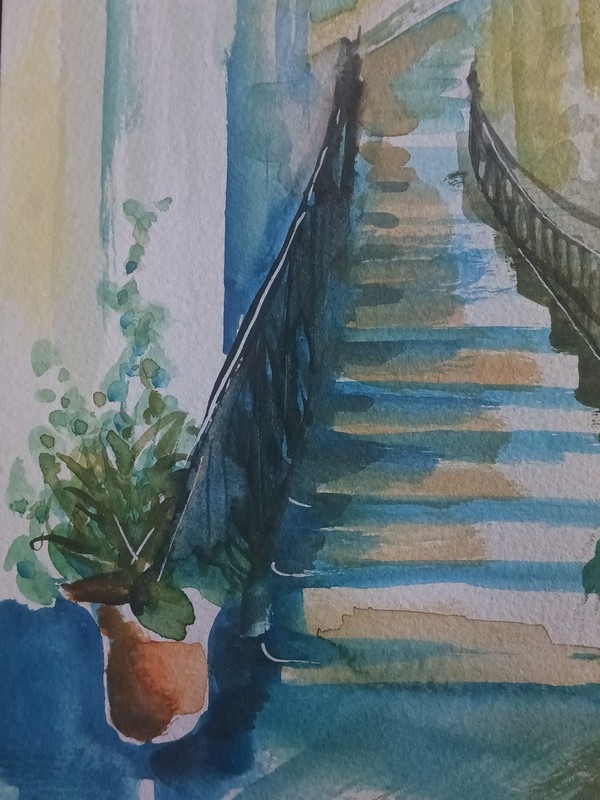 Lisa Kaiser Original Watercolor Painting, Doorway, 8.25x12 gallery