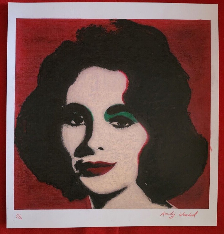 Elizabeth Taylor - Painting on Cardboard SILKSCREEN/ Mixed Media / Warhol gallery