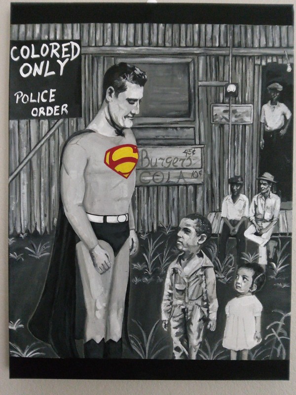Superman for Civil Rights 18 x 24 Canvas iCONS Graphics Acrylic painting