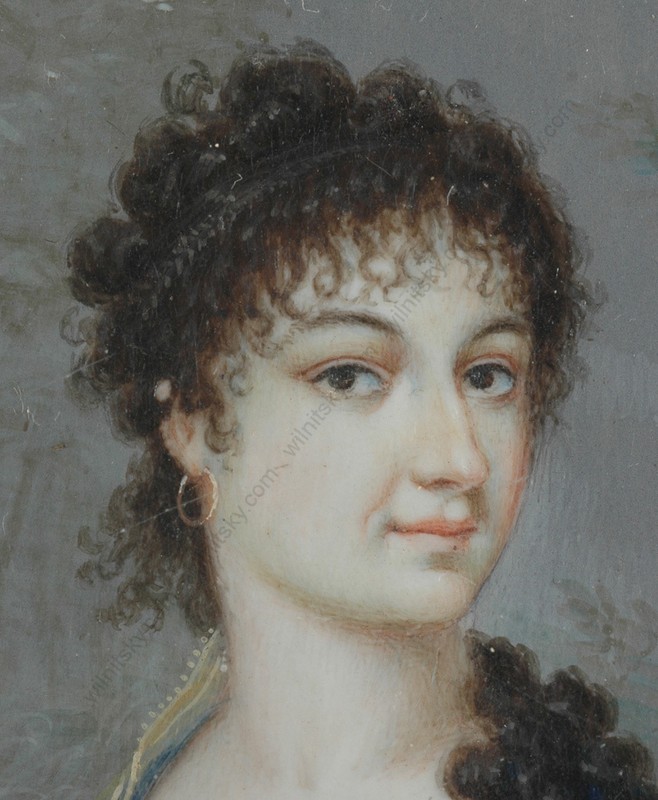 Sophie Colins-Attrib. "Young lady in landscape", fine miniature, 1800/05 gallery
