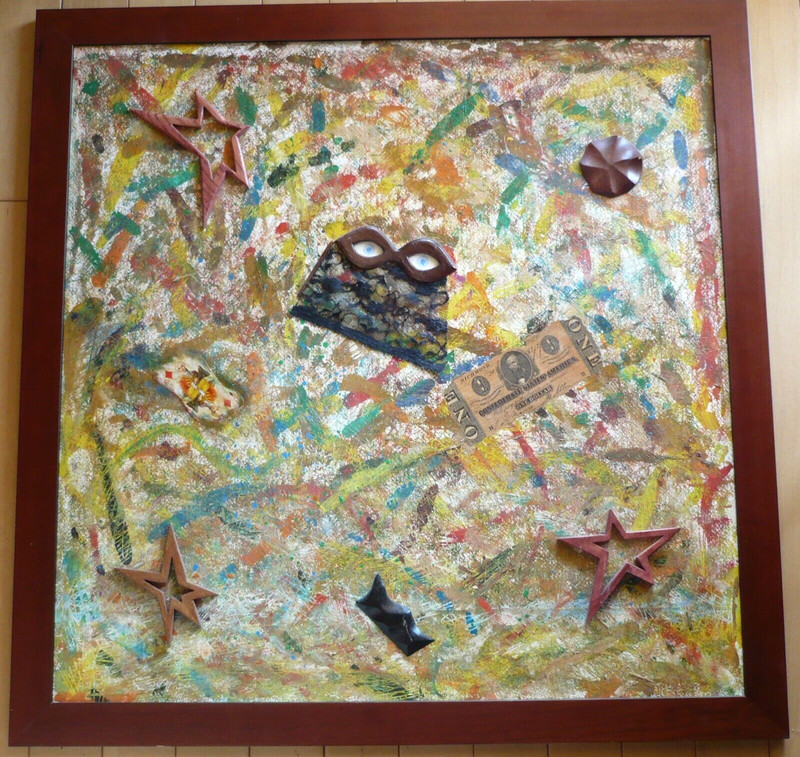 ARKADY RUBINSHTEYN LISTED AMERICAN RUSSIAN Mixed Media ABSTRACTION EXPRESSIONIST