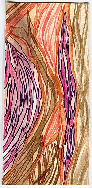 Entwined - Original Abstract Watercolor Drawing Painting - Art By AJM