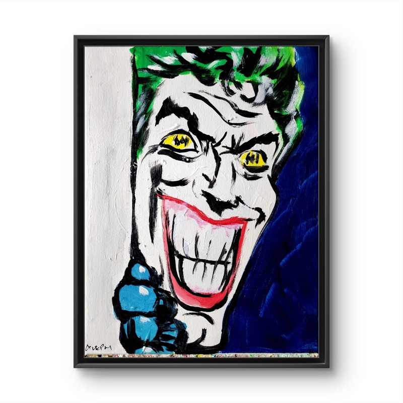 Original Abstract Painting Joker Canvas Neo Expressionist Fine Art Decor 11×14