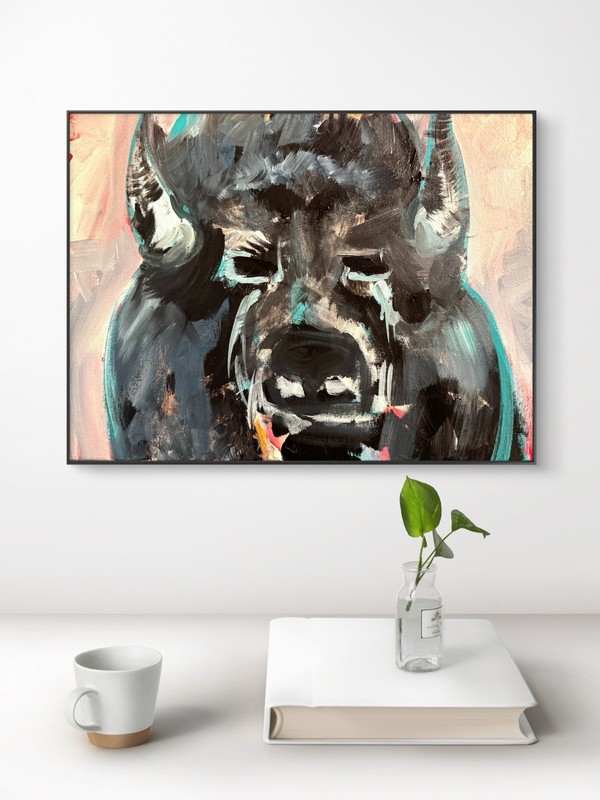 SAMATOWIC Original Abstract Expressionism Buffalo 12x16 Signed Fine Art 573 gallery