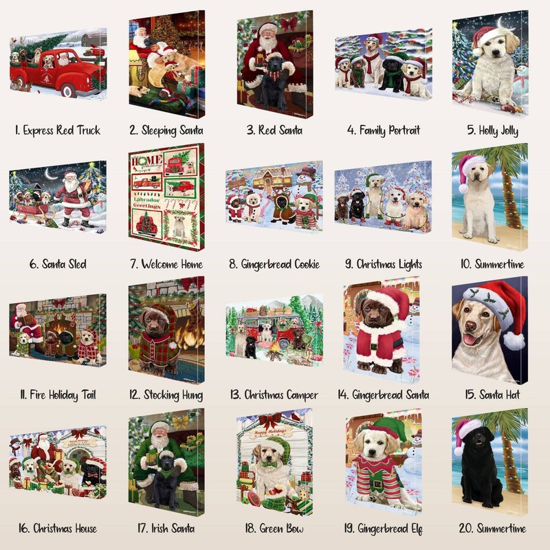 Labrador Retriever Dog Canvas .75" Personalized Digital Painting Christmas NWT gallery