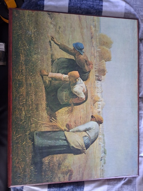 THE GLEANERS OIL PAINTING ON WOOD