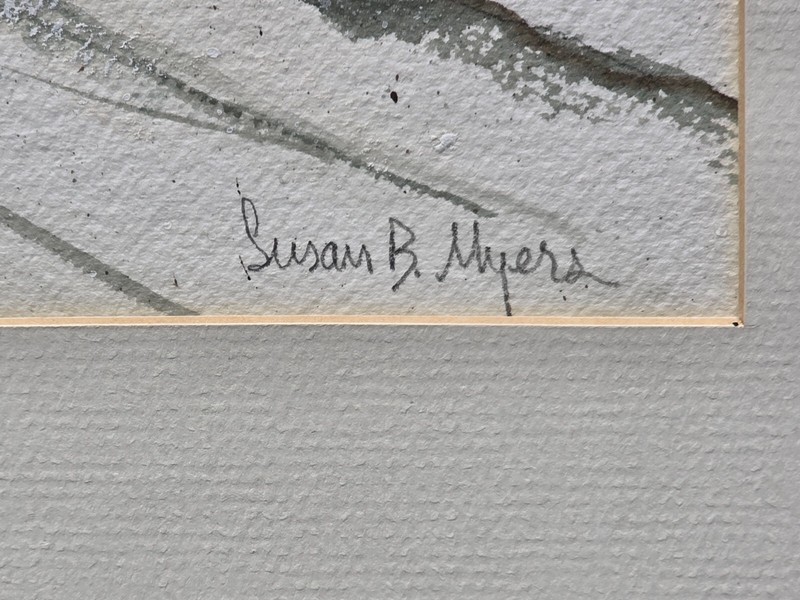 SUSAN B MYERS WATERCOLOR PAINTING FARM HOUSE LANDSCAPE WYETH INFLUENCE gallery