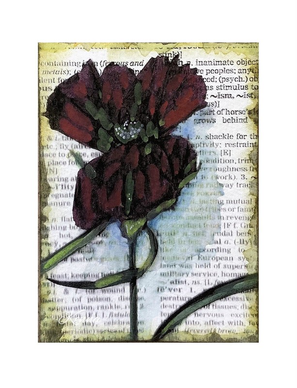 Aceo By Kenna Painting Original HP Artist Flowers In My Garden 2.5” X 3.5”