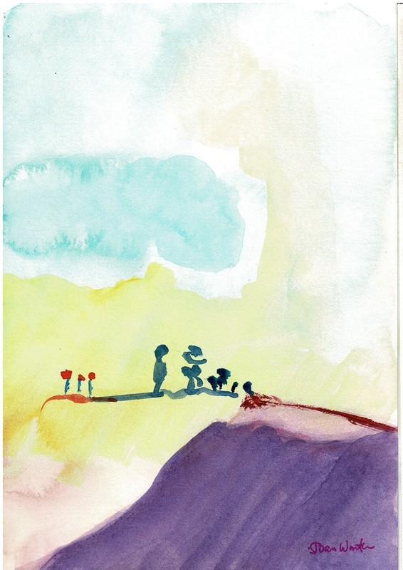 Art Free Shipping-Original Painting»Bridge to NoWhere» colorful imagination JW