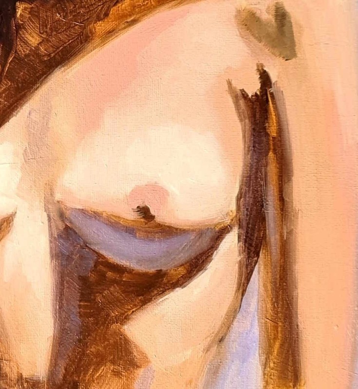 PAINTING - NUDE - EROTIC - EXPR - REALISM - UNIQUE - oil on canvas 70 x 50cm gallery