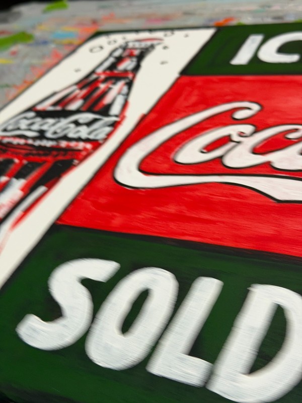 Vintage Coca-Cola Pop Art - 16x20" Acrylic Painting on Stretched Canvas gallery