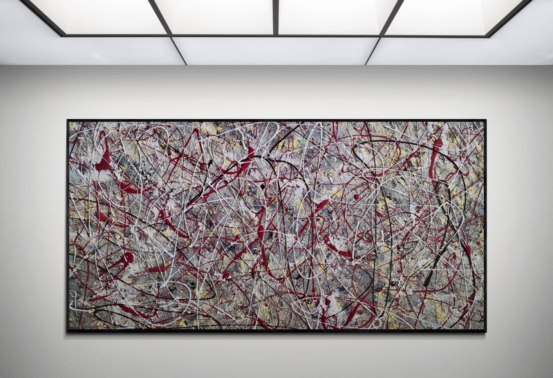 Abstract Warm Painting Yellow Gray Red Canvas Modern Wall Art XXL