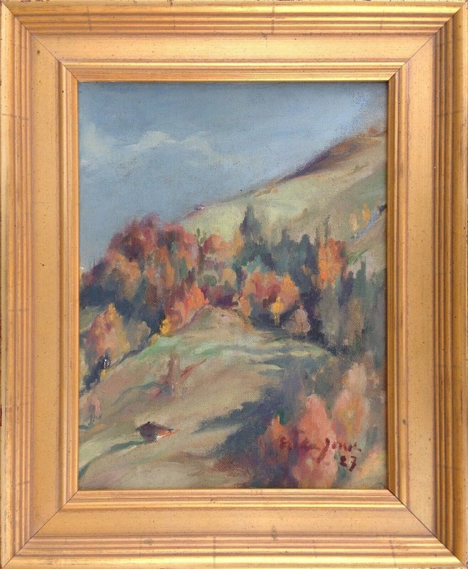 Erika Jonn (1865-1931): MOUNTAIN LANDSCAPE IN FALL COLORS, original oil painting