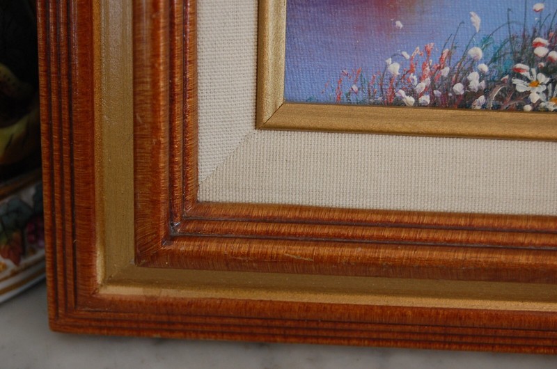 VTG FRAMED SIGNED ORIGINAL OIL PAINTING GIRL AND RIVER LANDSCAPE ARTIST: LATTON gallery
