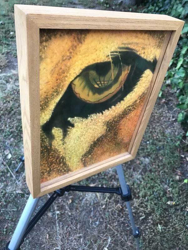 MILDRED RIVERA *Cats Eye* ORIGINAL MODERN ABSTRACT ACRYLIC WWF LION TIGER ART gallery