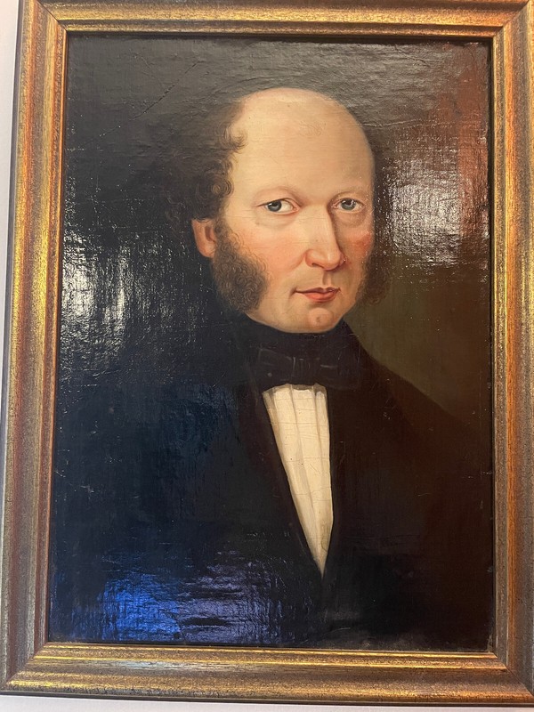 Oil Painting 19th Jhd. Biedermeier, men’s portrait portrait portrait, unsigned