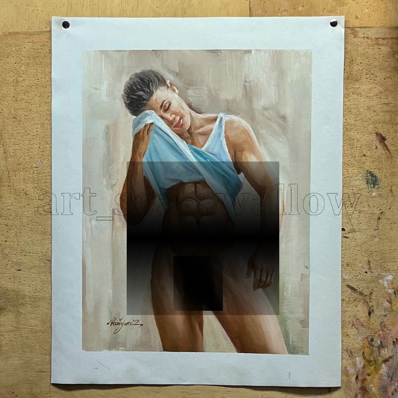 Original oil painting art lmpression male model 100%hand-painted on canvas #3953