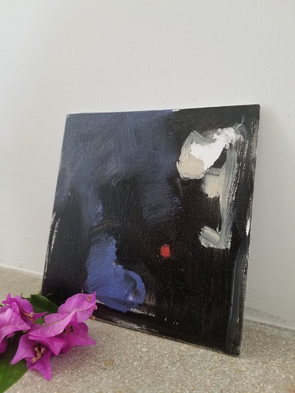 Collaborative Original Oil Painting Canvas Board Abstract Minimalism Art 6x6 gallery
