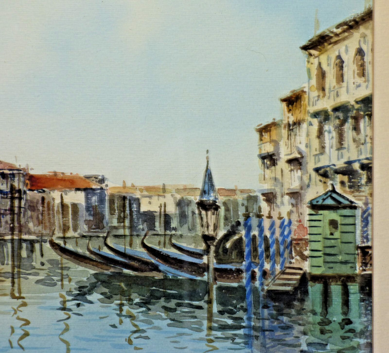 Venice Italy Grand Canal Santa Maria Church Original Watercolor Painting Signed gallery