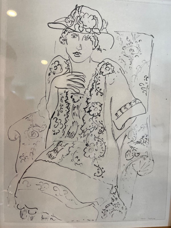 Henri Matisse original lithograph, Signed stone, on Van Gelder wove paper, 1920