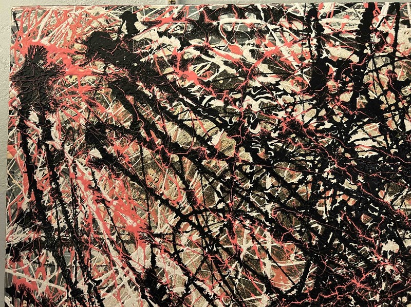 36 x 36 Original Modern Abstract Expressionism Drip Painting - by Carmen Rowe gallery