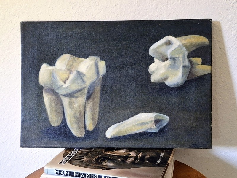 Original Painting Still Life Human Teeth Oddity Strange Unique gallery