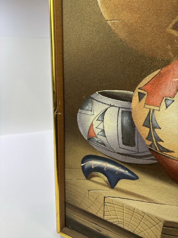 FOLIO SAND Artwork REALISM Signed MID CENTURY MODERN Picture 13x25” RIPPED gallery