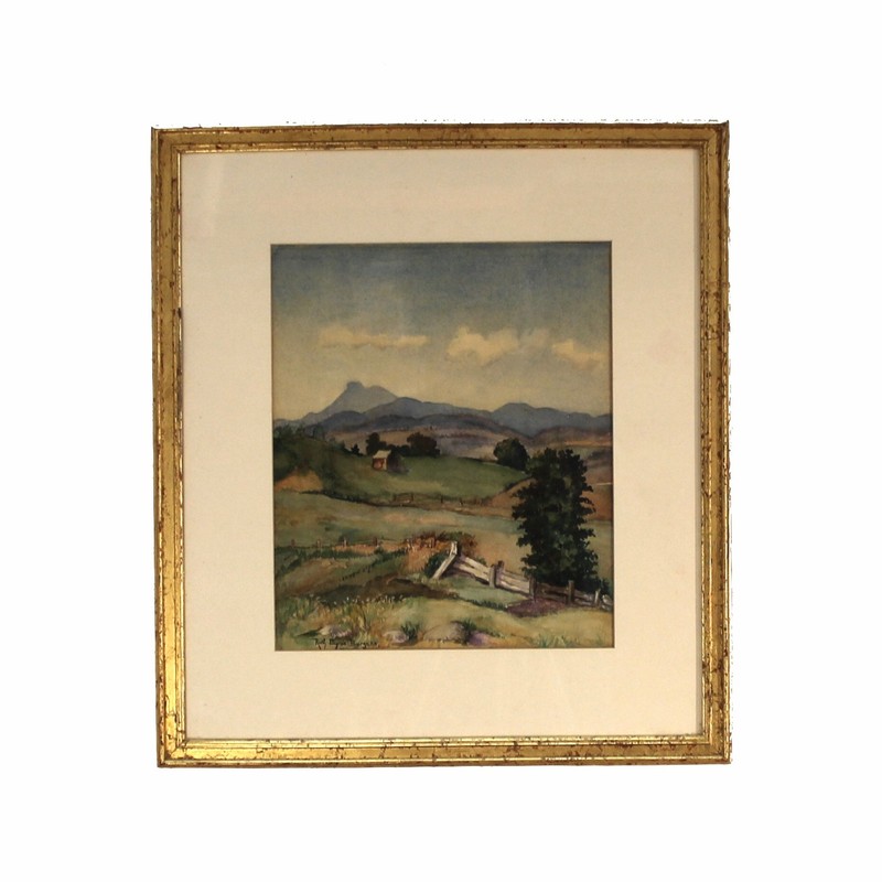Ruth Payne Burgess Watercolor Painting Gold Leaf Framed Smithsonian Art Artist