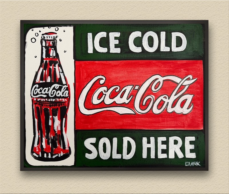 Vintage Coca-Cola Pop Art – 16×20″ Acrylic Painting on Stretched Canvas