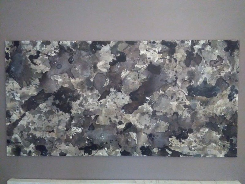 original art Abstract Expressionism «4» Gray Black White Justin Brown