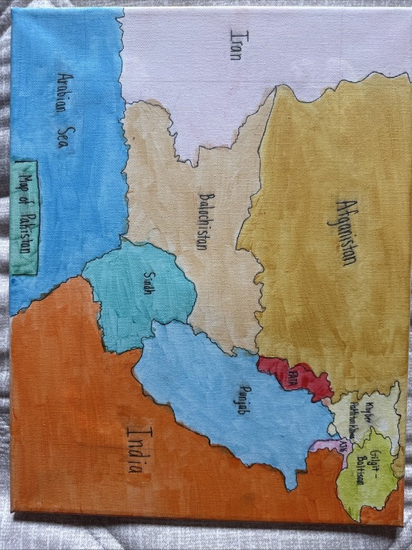 Painting of Pakistan map
