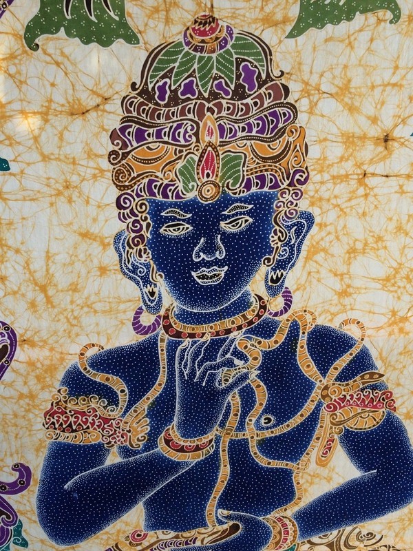 VINTAGE INDONESIAN BATIK Original Huge Signed Mid Century Modern Fabric Painting gallery