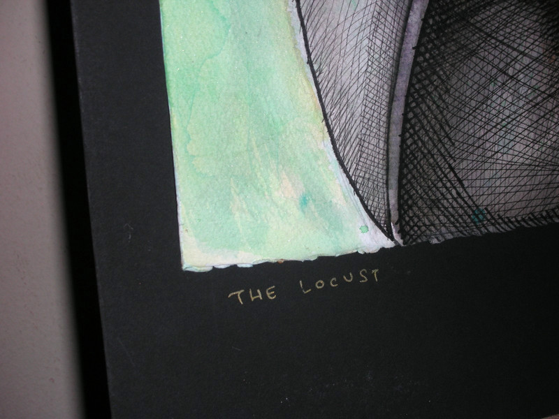 Original Lynnette Shelley Ink Acrylic Painting Signed - The Locust (30-1/4x 22") gallery