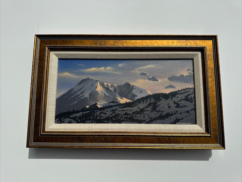 CLIFF WASSMAN PAINTING MT ST HELENS LISTED FAMOUS CALIFORNIA ARTIST SMALL