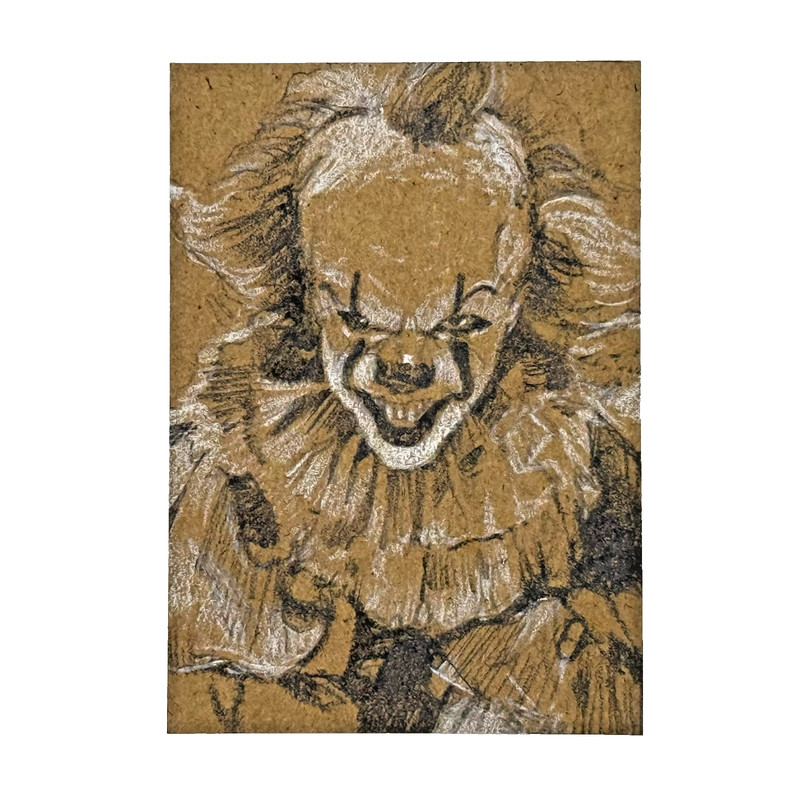 ACEO Original Art It MOVIE «PENNYWISE 01″ Pencil Sketch FAN ART 1/1 2.5″x3.5»
