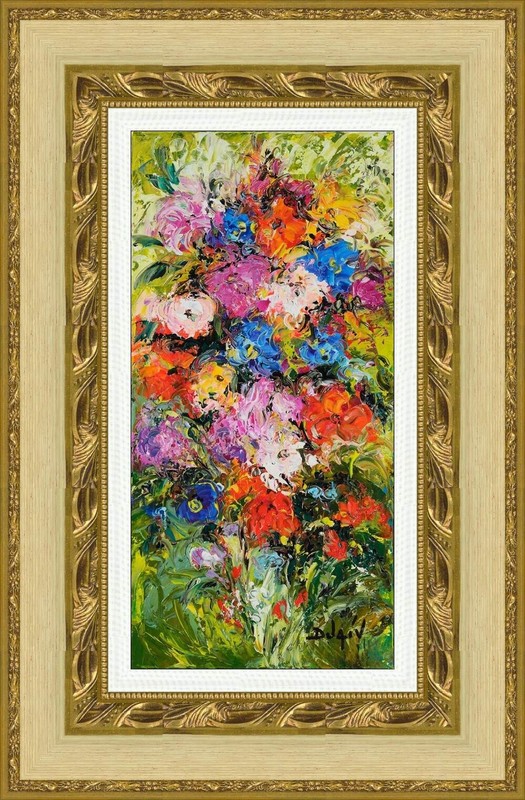 Duaiv «Fleurs De Champs» Oil Painting On Canvas W/ Park West COA