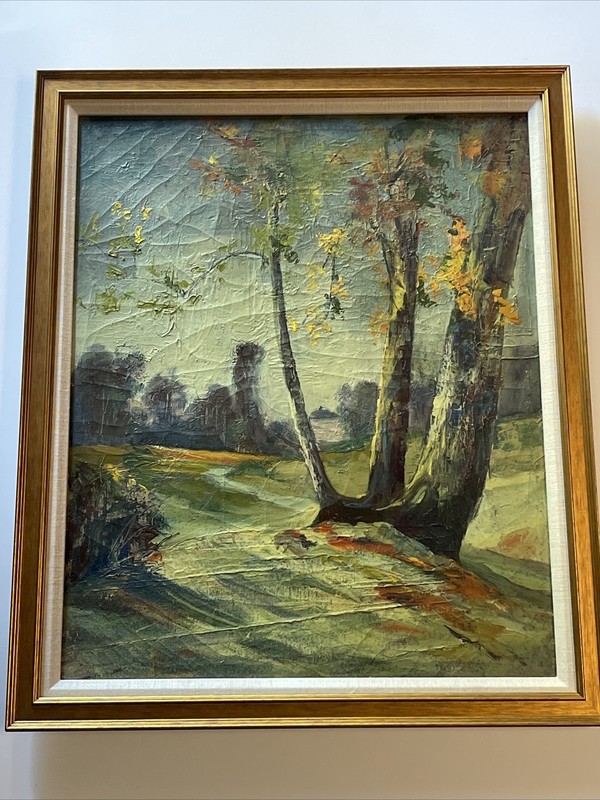 Antique California Impressionism Painting Landscape American Eucalyptus View