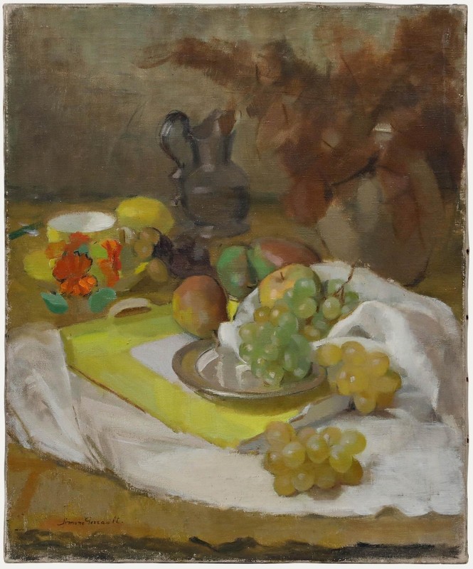 Simone Perrault – 20th Century Oil, Still Life with Grapes