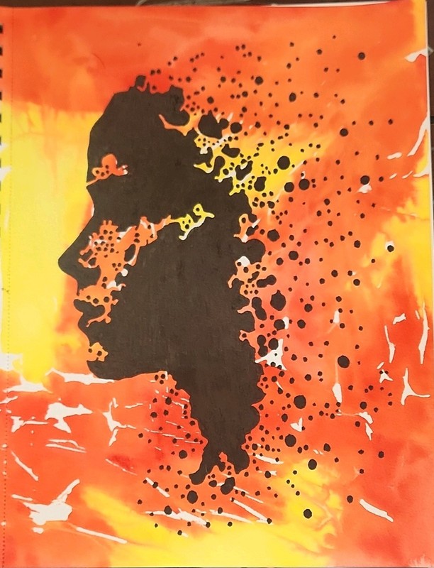 Abstract Modern Silhouette Portrait Painting, Medium, Unframed, Single Piece