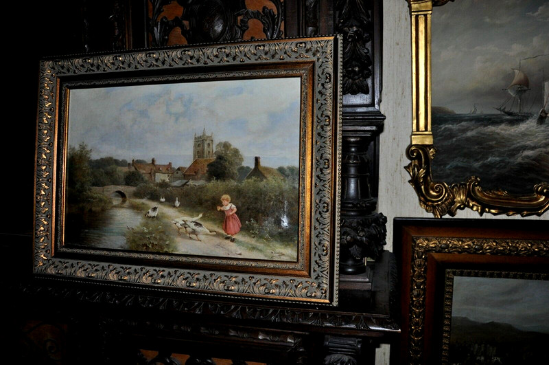 19th century well listed English Painter R.Douglas oil on Canvas