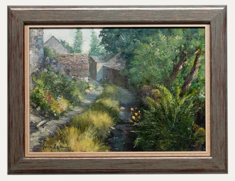 June Bevan (b.1927) – 20th Century Oil, Secluded Lane at Nightingale Centre